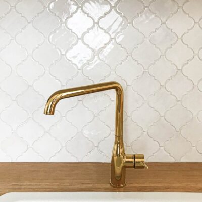 Ceramic Tile Mosaic Arabesque - White - Kitchen Backsplash