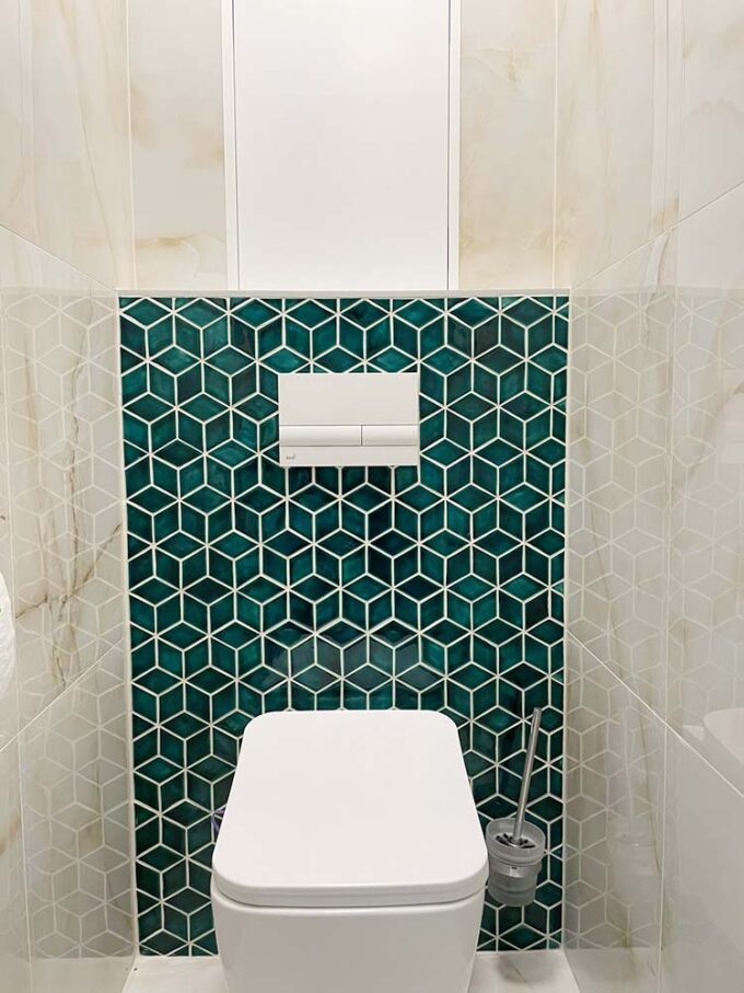 Ceramic Mosaic Tiles in Toilet WC