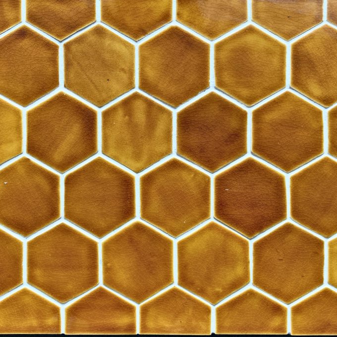Ceramic Mosaic Hexagon Tile Caramel Brown - small - Image 2