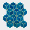 Handmade Ceramic Diamond Tile - Mosaic in Azure Blue Color