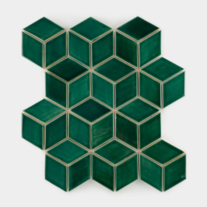Ceramic mosaic tiles diamonds emerald