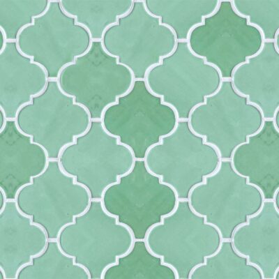 Ceramic Tile Mosaic Arabesque Pastel Green