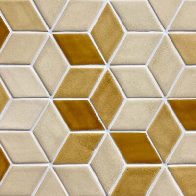 Ceramic Tile Mosaic - Diamond Shape - Cappuccino Honey Caramel