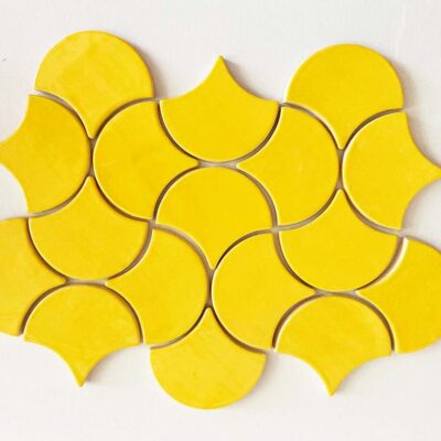 Ceramic Tile Mosaic Fish Scale Yellow