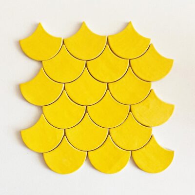 Ceramic Tile Mosaic Fish Scale Yellow