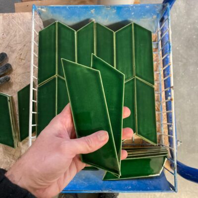 Ceramic Tile Mosaic Chevron - Leaf Green Color