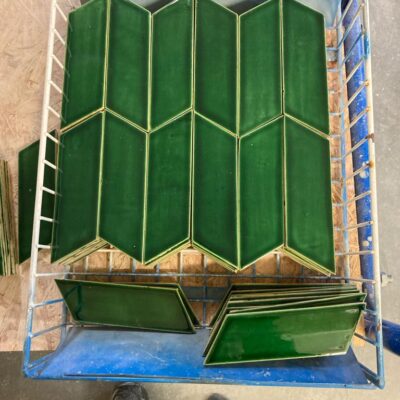 Ceramic Tile Mosaic Chevron - Leaf Green Color