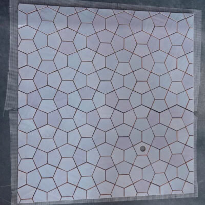 Ceramic Tile Mosaic Pentagon Shape - Lavender Color