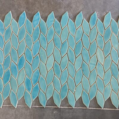 Ceramic Mosaic Tile Long Hexagon Turquoise Blue