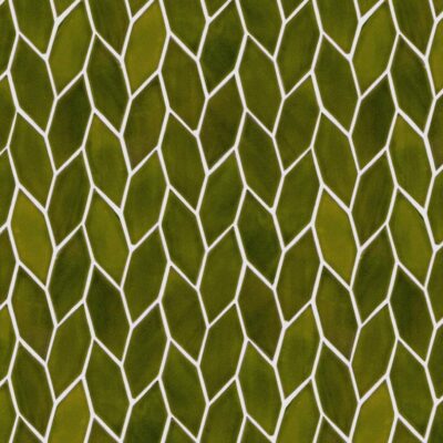 Ceramic Mosaic Tile Long Hexagon Olive