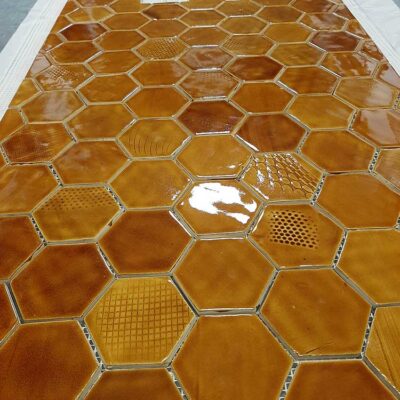 Ceramic Mosaic Tile Hexagon Caramel