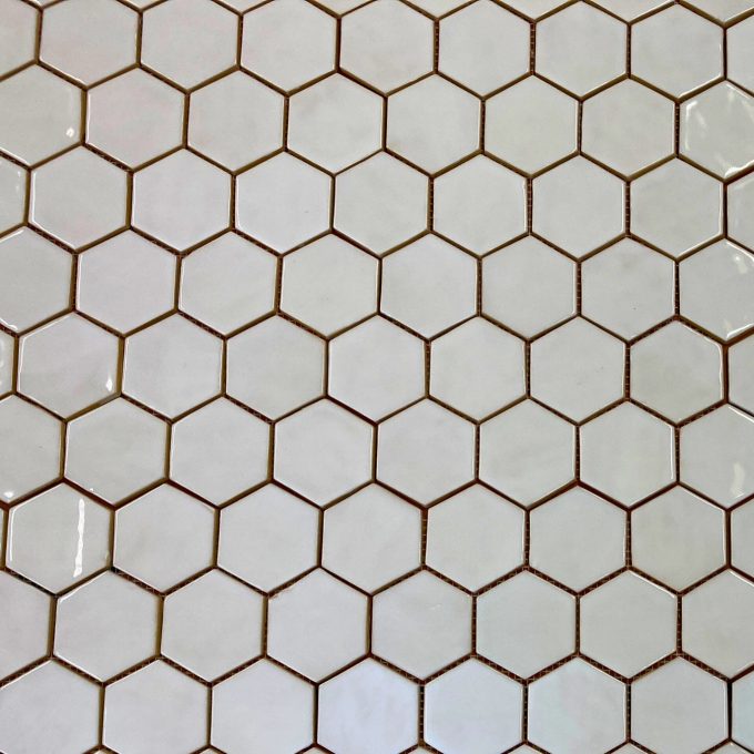 Ceramic Mosaic Hexagon Tile White Gloss - small - Image 4