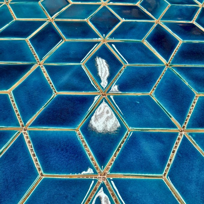 Ceramic Mosaic Diamond Tiles Azure Blue - Image 2