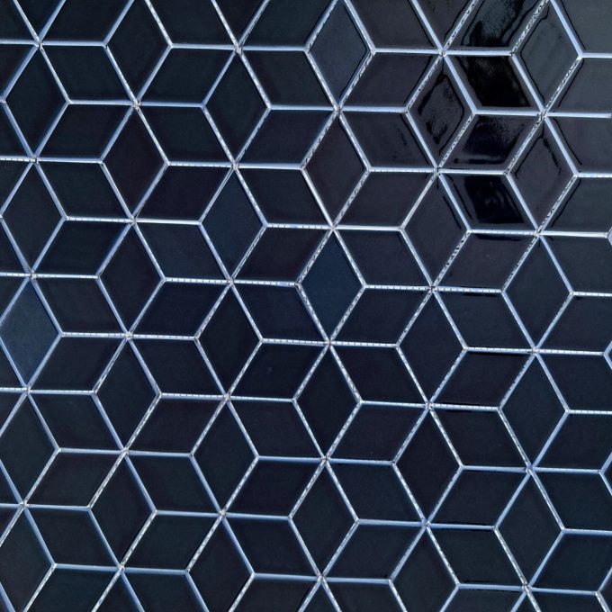 Ceramic Mosaic Diamond Tiles Black Gloss - Image 2