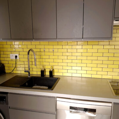Yellow Subway Kitchen Backsplash