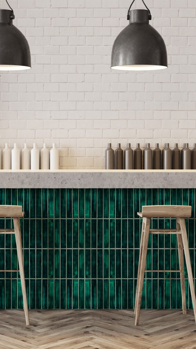 Ceramic Mosaic Rectangle Tiles Forest Green - Image 2